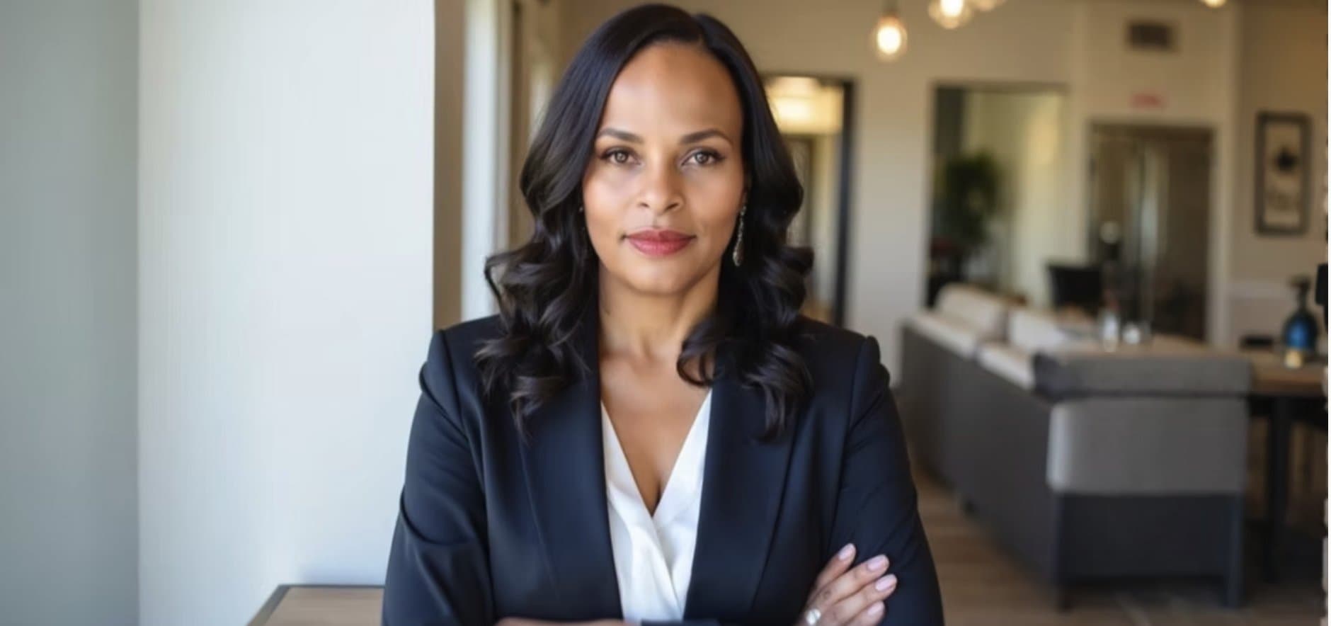 Marie, founder and principal of The Emissary Luxury Transport, photographed in her office.